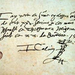 Autographe de Jean Calvin (22 décembre 1559)