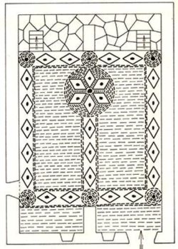 Schéma du pavement d'origine du temple du Collet de Dêze (48)