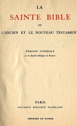 Bible version synodale, XIXe siècle, Société biblique de France