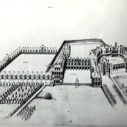 Château de Fontainebleau, perspective d’Androuët du Cerceau, 1580