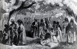 Marché d'esclaves à Mascate en 1849