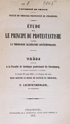 « Étude sur le principe du Protestantisme » par Lichtenberger