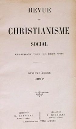Revue du Christianisme Social, 1896-1972