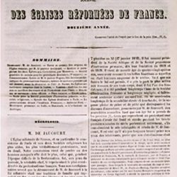 Le Lien, journal des Eglises réformées de France (courant libéral), créé en 1841