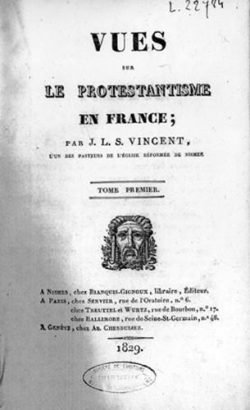 Vues sur le Protestantisme de J.L.S. Vincent