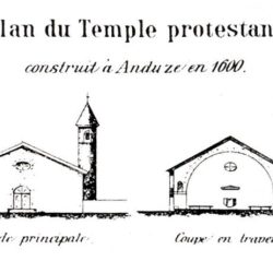 Plan du temple d’Anduze (Gard)