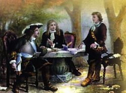 Entrevue entre Cavalier et Villars au jardin des Recollets, Samuel Bastide Dessin de Samuel Bastide d'après un tableau peint par Jules Salles.