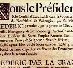 Naturalisation de Sévanier à Neufchâtel (14 septembre 1712)