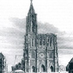 Cathédrale de Strasbourg en 1822 (dessin de Rouargue)