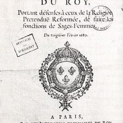Édit royal de 1680 interdisant aux protestants d'être sages-femmes