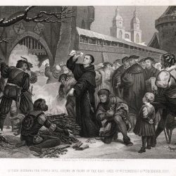 Luther brûlant la Bulle du Pape le 10 décembre 1520