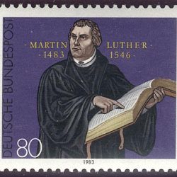 Postage stamp depicting Martin Luther