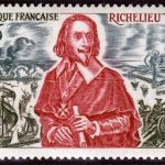 Timbre représentant Richelieu et le siège de La Rochelle