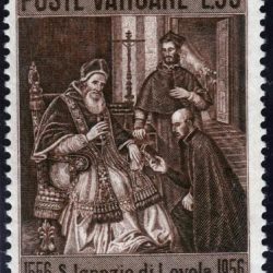 Postage stamp: Paul III’s approval of the founding of the “Compagnie de Jésus”