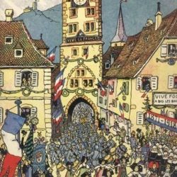 Libération de Ribeauvillé, gravure de Hansi : Les voici, 1918