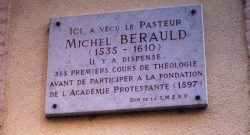 Plaque du pasteur Michel Bérauld, Montauban