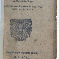 Édit de Nantes, publication de 1599