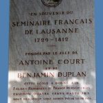 Plaque commémorative du séminaire de Lausanne (1769-1812)