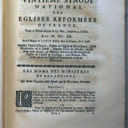 Actes du XXe synode national de Privas (Ardèches), 1612