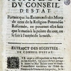 Défense d’enterrer les morts dans la journée (1663)