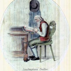 Gravure représentant un anabaptiste suisse, fin XVIII<sup>e</sup> siècle