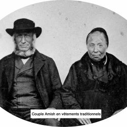 Couple amish, portrait daguerréotype du milieu du XIXe siècle