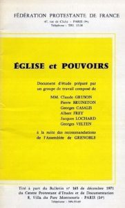 Eglise et Pouvoir : Bulletin 165 du CPED, décembre 1971