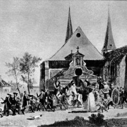 Désaffectation d’une église pendant la Révolution (gravure de Swebach)