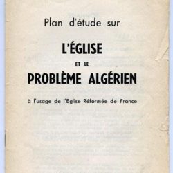Plan d’étude sur l’Église et le problème algérien