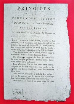 Rabaut Saint Etienne, Principes de toute constitution