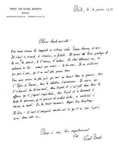 Lettre de Karl Barth à l'occasion de la mort du pasteur Pierre Maury