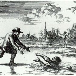 Mennonite sauvant un ennemi de la noyade, par Willems (1569)