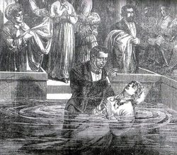 Baptême par immersion à l'église baptiste de la rue de Lille à Paris (1876)