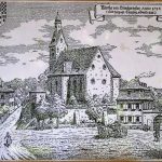 ischwiller (67) temple avec simultaneum gravure en 1727