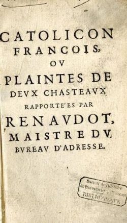 Catolicon Francois par Théophraste Renaudot (1584-1653)