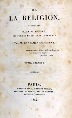 De la religion de Benjamin Constant de Rebecque (1767-1830)