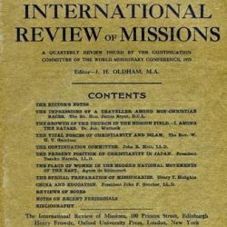 Premier numéro de la revue Internationale des Missions (janvier 1912)