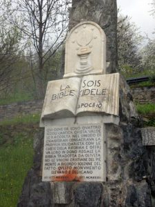 Détail du monument de Chanforan, Val d'Angrogne