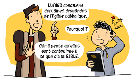 Luther condamne certaines croyances de l'Eglise catholique