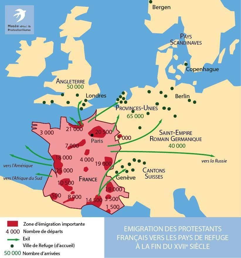  migration Des Protestants Fran ais Vers Les Pays De Refuge fin XVIIe 