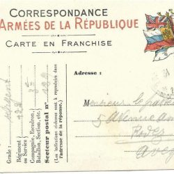 4 b – Carte de correspondance militaire adressée au pasteur Delteil par son fils (coll privée)