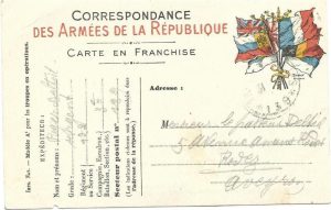 Carte de correspondance militaire adressée au pasteur Delteil par son fils