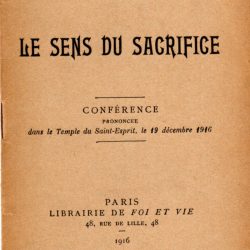 Brochure « Le sens du sacrifice » par Raoul Allier (1916)