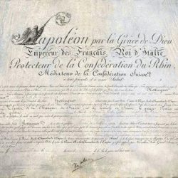 Lettres patentes de Napoléon conférant le titre de baron à Jean-Conrad Hottinger (1810)