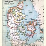 Antique Map of Denmark, 1890s, 19th Century