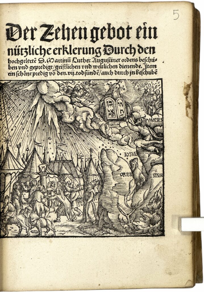 Martin Luther, Les Dix Commandements © Médiathèque protestante du Stift, fonds du Collegium Wilhelmitanum 16-63/5